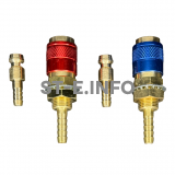 Комплект разъемов быстросъемных красный + синий с соединителем М6 - st-e.info - Старый Оскол