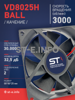 Вентилятор  VD8025H Ball (качения) 12V - st-e.info - Старый Оскол