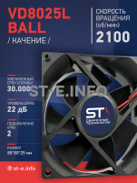 Вентилятор  VD8025L Ball (качения) 12V - st-e.info - Старый Оскол