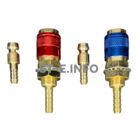 Комплект разъемов быстросъемных красный + синий с соединителем М6 - st-e.info - Старый Оскол