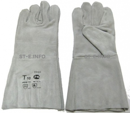Перчатки-краги для сварщика пятипалые серые - st-e.info - Старый Оскол
