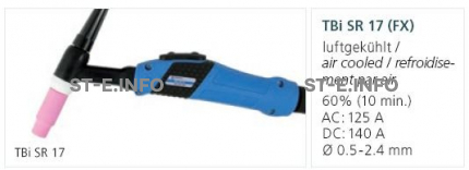 Горелка аргонодуговая сварочная SR-P 17 FX TBi 4 м (газовое охлаждение) - st-e.info - Старый Оскол