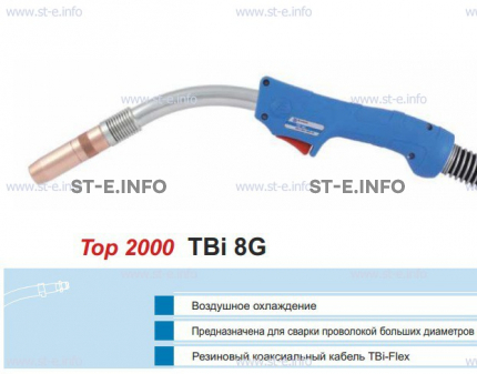 Горелка для полуавтоматической сварки TBI 8G-blue-RGZ, длина 3 метра - st-e.info - Старый Оскол