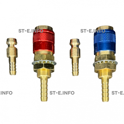 Комплект разъемов быстросъемных красный + синий с соединителем М6 - st-e.info - Старый Оскол